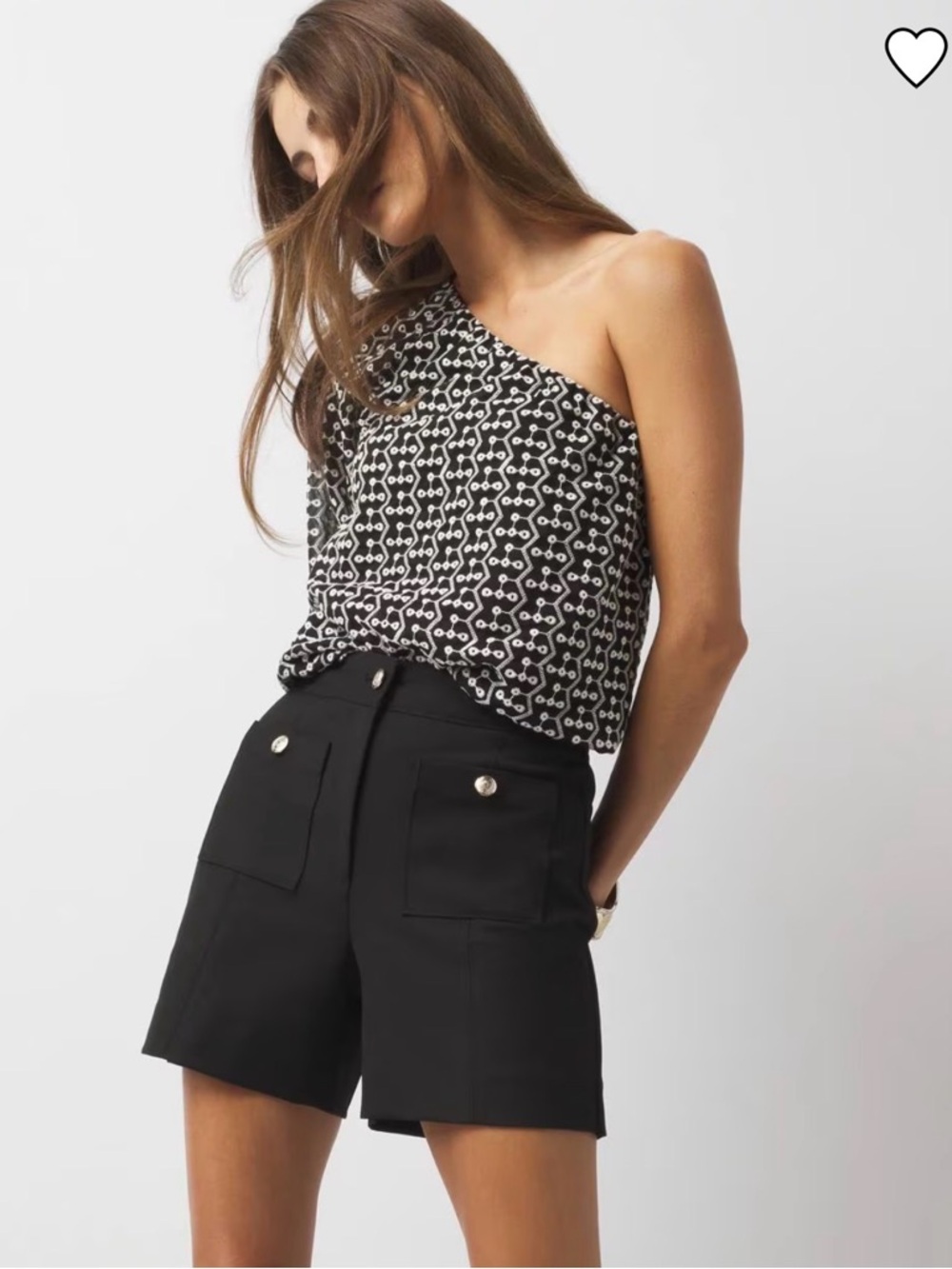 NWT White House Black Market Black 5”  Comfort Stretch Patch Pocket Shorts